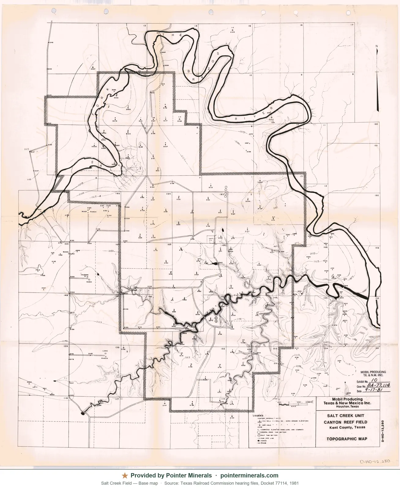 Field / well-spot map of Salt Creek Field, 1981 — Texas Railroad Commission hearing exhibit.